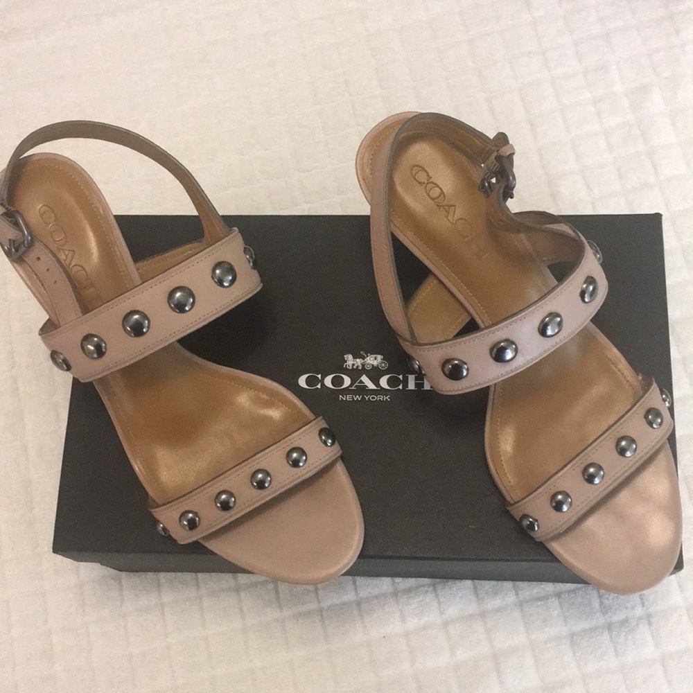 Coach Mandy leather kitten heels size 9
